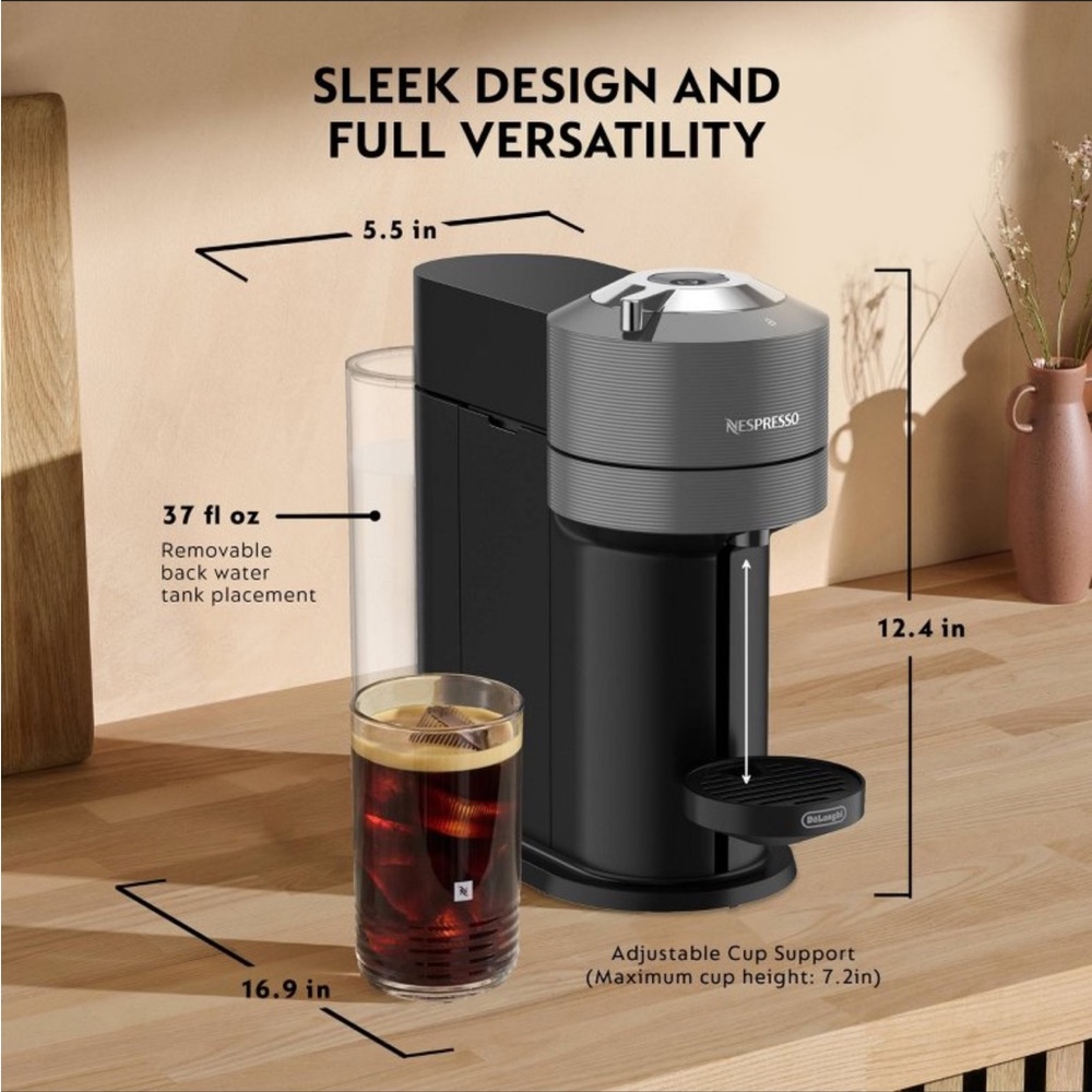 Nespresso Vertuo Next Coffee & Espresso Maker by De’Longhi Black NEW In Box - Picture 9 of 10